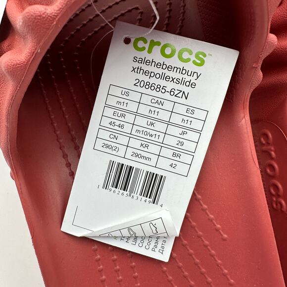 CROCS x Salehe Bembury Men\'s 11 Pollex Slide 208685-6ZN Guppy Red main image 4